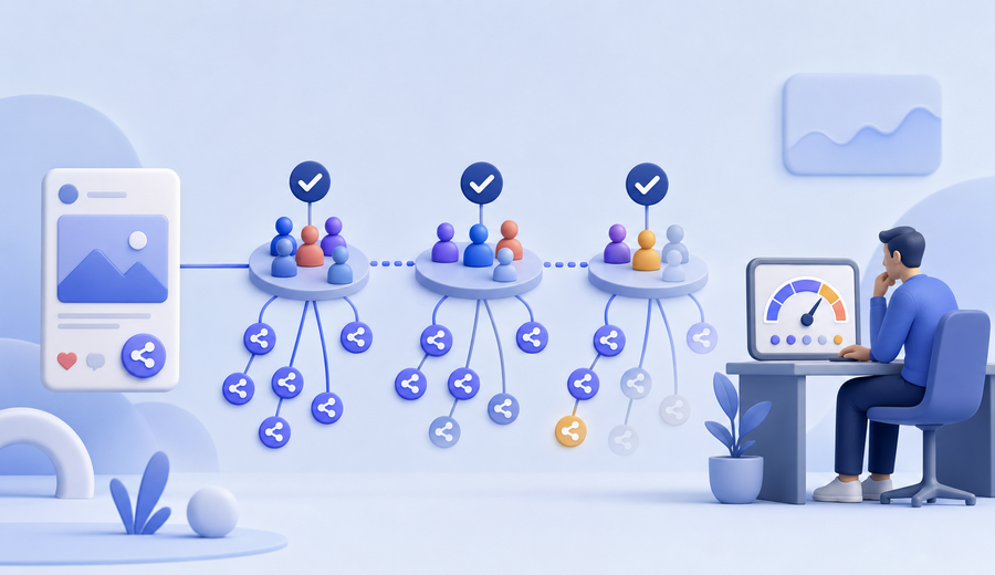 A measured repost delivery flow showing that retained actions may vary