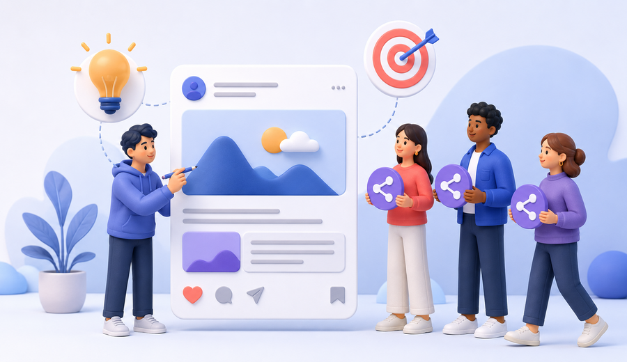 A creator improving a public post before community sharing