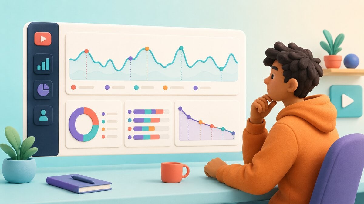 Creator reviewing variable view delivery, watch time, and retention signals