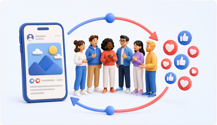 A public Facebook post moves through real community participation and receives reaction signals