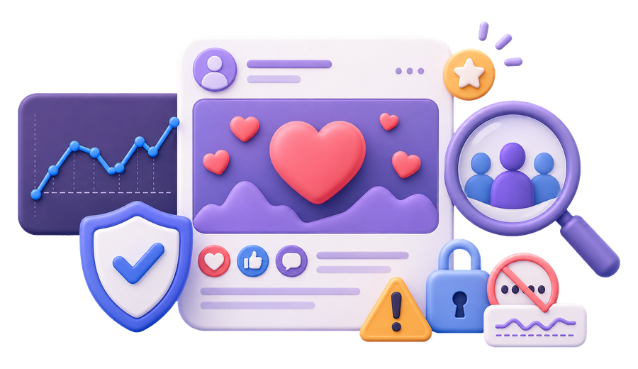 Engagement metrics fluctuate while safety, real participation and transparency are monitored