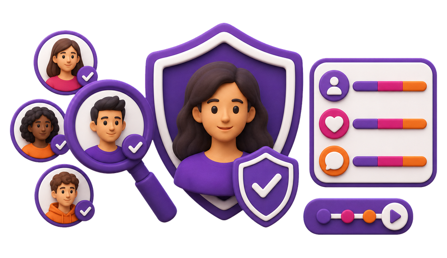 A protected profile with real follower verification, balanced engagement signals and pacing controls