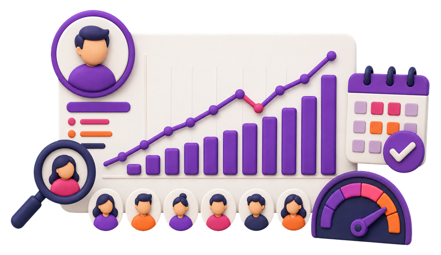 A gradual Instagram follower chart with normal fluctuation, pacing and account audits