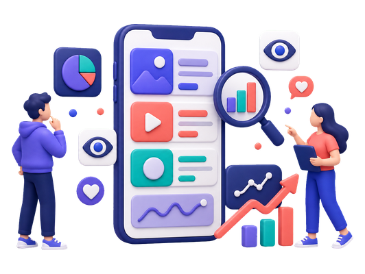 Testing content visibility and engagement signals