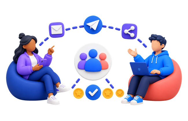 Responsible creator referrals and participation credits